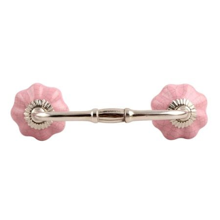 Pink Melon Crackle Ceramic Bridge Handle
